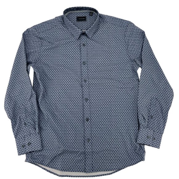 7 Diamonds | Men's Button Down Shirt | Blue Diamond Pattern | Various Sizes - Picture 1 of 2